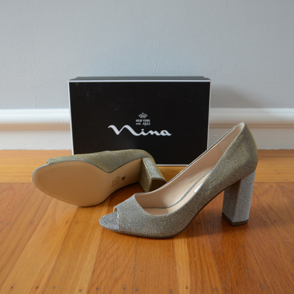 NINA Peep Toe Glitter Pump - Picture 4 of 8
